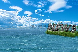 天空,海,新聞