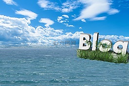 天空,海,博客