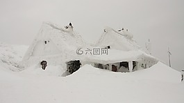 房子,雪,被埋