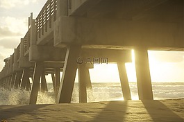 碼頭,木,波
