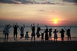 巴厘島,夕陽,青春