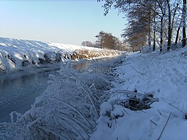 冬天,河,雪