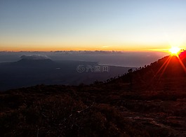 黎明,景觀,山