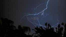 閃電,天空,夜