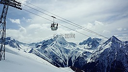 缆车,滑雪,雪