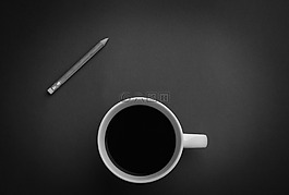 咖啡,杯,鉛筆