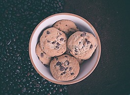 巧克力,饼干,碗