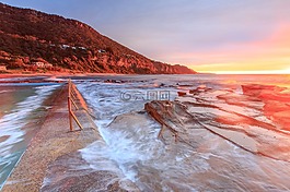 海灘,沙,海岸