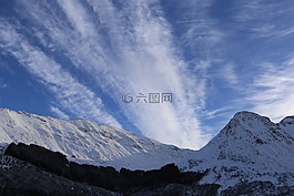 山,雪,冬天