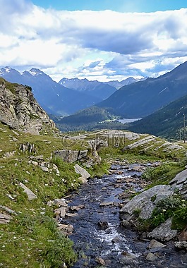 景觀,瑞士,高山