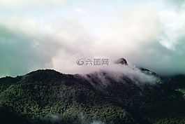 山,云,天空