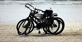 自行車,騎自行車,海灘