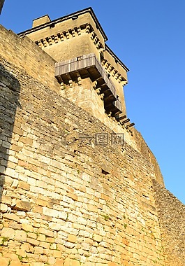 中世纪城堡,石墙,中年
