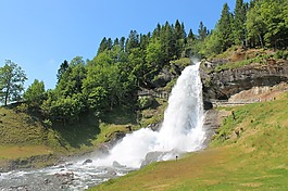 瀑布,挪威,norheimsund