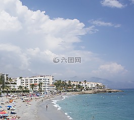海灘,nerja,云
