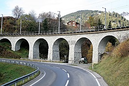 橋,鐵路,山上落下