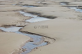 落潮,潮汐,海灘