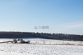 農(nóng)村,雪,冬天