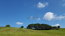 云,地平線,藍(lán)色