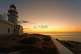 燈塔,日落,黎明