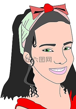 女孩,臉,圖