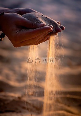 砂,手指,時間