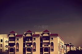 黑暗,天空,建筑物