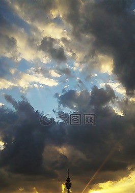 發(fā)光,天空,云