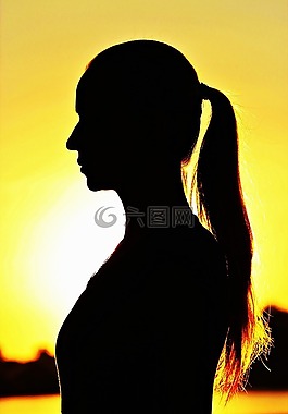 剪影,陰影的圖像,女子