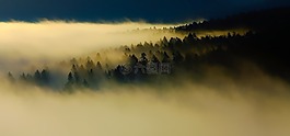 日出,霧,厚