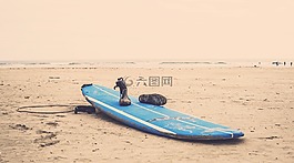 沖浪板,海灘,沙