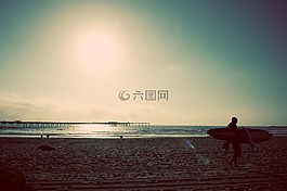海灘,沖浪,海洋