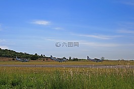 飛機,排隊,跑道