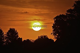 太陽,日落,地平線