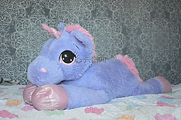 獨(dú)角獸,玩具熊,紫