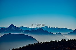 法国,山,雾