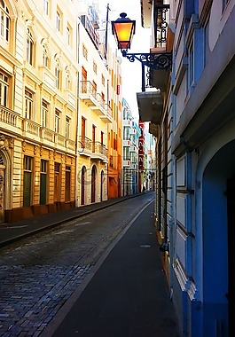 街,路燈,城市