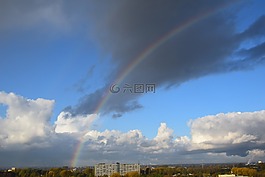 彩虹,地平線,看