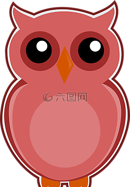 猫头鹰,粉红色,鸟