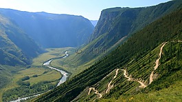 谷,山,河
