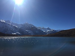 湖,天空,太陽