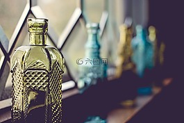 瓶,窗口,玻璃