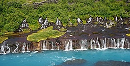 barnafoss,瀑布,冰島