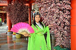 东方,风格,绿色