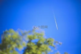 天空,藍(lán)色,噴射
