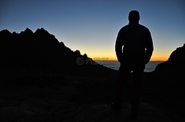 日落,黃昏,側(cè)影