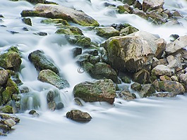 流,瀑布,水