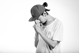 說唱歌手,男子,沉思