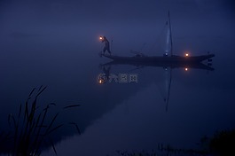 船,漁,夜