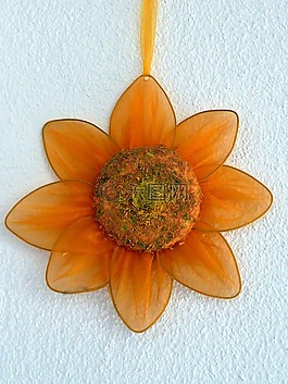 裝飾,花,橙